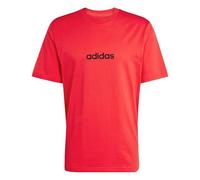 adidas Hombre Essentials Linear Single Jersey tee, Pure Ruby/Black, XS