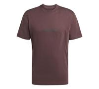 adidas Hombre Essentials Linear Single Jersey tee, Shadow Brown/Black, L