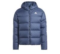 adidas Hombre Essentials Midweight Down Hooded Stripes Jacket, Legend Ink, XS