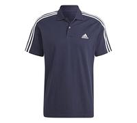 Adidas Hombre Essentials Piqué Embroidered Small Logo 3-Stripes Polo Shirt, Legend Ink/White, L