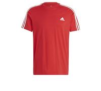 adidas Hombre Essentials Single Jersey 3-Stripes Tee, Better Scarlet / White, M
