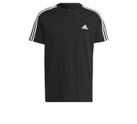 adidas Hombre Essentials Single Jersey 3-Stripes Tee, Black / White, M
