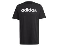 adidas Hombre Essentials Single Jersey Linear Embroidered Logo Tee, Black, XL