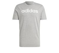 adidas Hombre Essentials Single Jersey Linear Embroidered Logo Tee, Medium Grey Heather, L