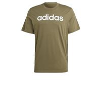 adidas Hombre Essentials Single Jersey Linear Embroidered Logo Tee, Olive Strata, M