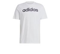 adidas Hombre Essentials Single Jersey Linear Embroidered Logo Tee, White / Black, L