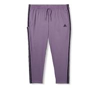 adidas Hombre Essentials Single Jersey Tapered Open Hem 3-Stripes Pants, shadow violet, L
