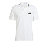 adidas Hombre Essentials Small Logo Pique Polo Shirt, White/Black, M