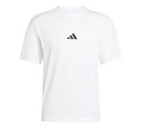 adidas Hombre Essentials Small Logo Single Jersey Shirt, White/Black, XS
