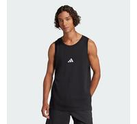 adidas Hombre Essentials Small Logo Single Jersey Tank Top Shirt, Black/White, S