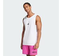 adidas Hombre Essentials Small Logo Single Jersey Tank Top Shirt, White/Black, S