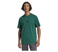 adidas Hombre Essentials Small Logo Single Jersey tee, Collegiate Green/Black, S