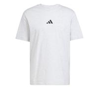 adidas Hombre Essentials Small Logo Single Jersey tee, Light Grey Heather/Black, XS