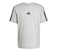 adidas Hombre Essentials Three Stripes Single Jersey Shirt, Medium Grey Heather/Black, M