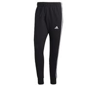 adidas Hombre Essentials Warm-Up Tapered 3-Stripes Track Pants, Black / White, S