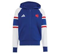 adidas Hombre France Rugby Travel Full Zip Hoody Sweatshirt, Mystery Ink, S