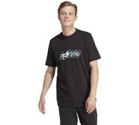 adidas Hombre Illustrated Linear Graphic tee, Black, XL