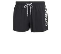 adidas Hombre Logo Stretchy Knit Swim 3 Inch Swimwear, Black/White, XL