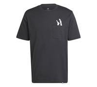 adidas Hombre Lounge Slides Graphic Pocket T-Shirt, Black, M