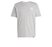 adidas Hombre Lounge Slides Graphic Pocket T-Shirt, Charcoal Solid Grey, L