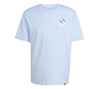 adidas Hombre Lounge Slides Graphic Pocket T-Shirt, Glow Blue, S