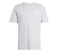 adidas Hombre Lounge Verbiage Circle Graphic T-Shirt, Medium Grey Heather, M