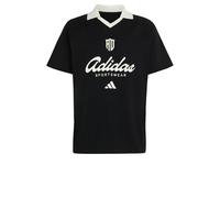adidas Hombre Lux Tiro Script Graphic Polo Shirt, Black/Off White, XL