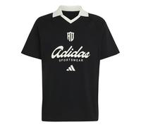 adidas Hombre Lux Tiro Script Graphic Polo Shirt, Black/Off White, XS