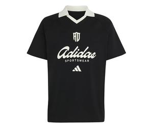 adidas Hombre Lux Tiro Script Graphic Polo Shirt, Black/Off White, XXL