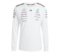 Adidas Hombre Mercedes - AMG Petronas Formula One Team Driver Jersey Long Sleeve White Men, White/Black, S