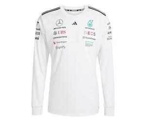 Adidas Hombre Mercedes - AMG Petronas Formula One Team Driver Jersey Long Sleeve White Men, White/Black, XL