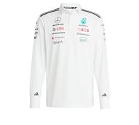 Adidas Hombre Mercedes - AMG Petronas Formula One Team Team Polo Long Sleeve Men, White/Black, M
