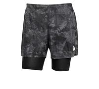 adidas Hombre Own The Run Spray Dye 2in1 Short, Grey Four/Black, M