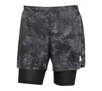 Adidas Hombre Own The Run Spray Dye 2in1 Short, Grey Four/Black, M
