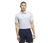 adidas Hombre Performance Two-Color Stripe Polo Shirt, Clear Grey/White, S
