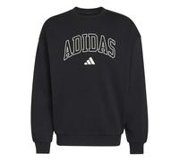 adidas Hombre Seasonal Essentials Collegiate Fleece Crew Sweatshirt, Black/Off White, M