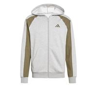 adidas Hombre Seasonal Essentials Colorblock Full-Zip Hoodie, Medium Grey Heather, 3XL