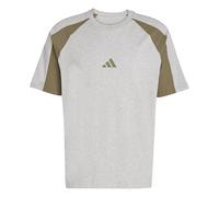 adidas Hombre Seasonal Essentials Colorblock T-Shirt, Medium Grey Heather, S