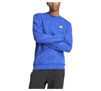 adidas Hombre Seasonal Essentials Monogram Graphic Crew Sweatshirt, Semi Lucid Blue, S