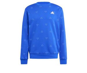 Adidas Hombre Seasonal Essentials Monogram Graphic Crew Sweatshirt, Semi Lucid Blue, S