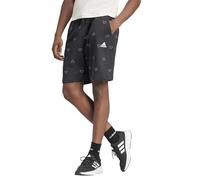 adidas Hombre Seasonal Essentials Monogram Graphic Shorts, Black/White, S