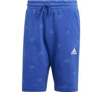adidas Hombre Seasonal Essentials Monogram Graphic Shorts, Semi Lucid Blue/White, L