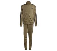 adidas Hombre SPORTSWEAR BASIC 3 STRIPES TRICOT TRACKSUIT, Olive Strata, M
