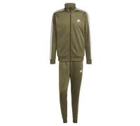 adidas Hombre SPORTSWEAR BASIC 3 STRIPES TRICOT TRACKSUIT, Olive Strata, M
