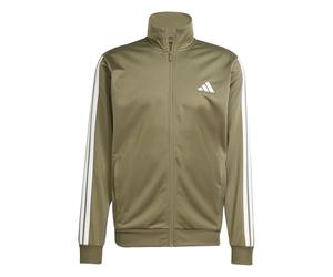 adidas Hombre SPORTSWEAR BASIC 3 STRIPES TRICOT TRACKSUIT, olive strata/white, XXL