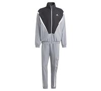 adidas Hombre Sportswear Woven Non-Hooded Track Suit, Grey/Black, M
