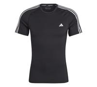 adidas Hombre Techfit 3-Stripes Training Tee, Black, XL