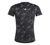 adidas Hombre Techfit Allover Print Training tee, Black/Black, L