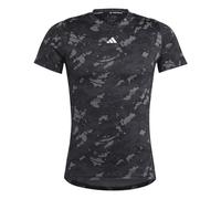 adidas Hombre Techfit Allover Print Training tee, Black/Black, S