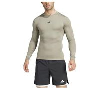 Adidas Hombre Techfit Compression Training Longsleeve tee, Silver Pebble, L